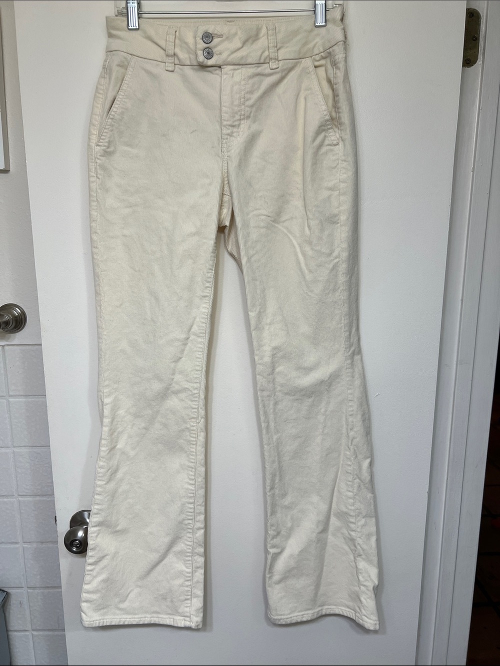 American Eagle Outfitters Corduroy Cream Boot Cut Flare Pants